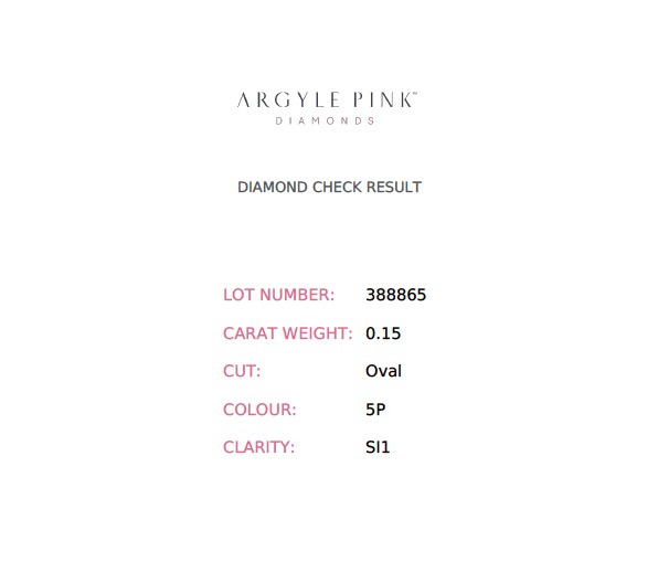 0.15ct Pink Diamond, Oval Shape, SI1, Argyle