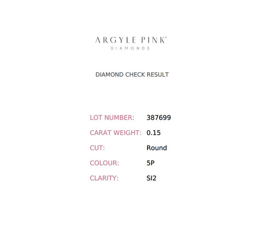 0.15ct Pink Diamond, Round Shape, SI2, Argyle