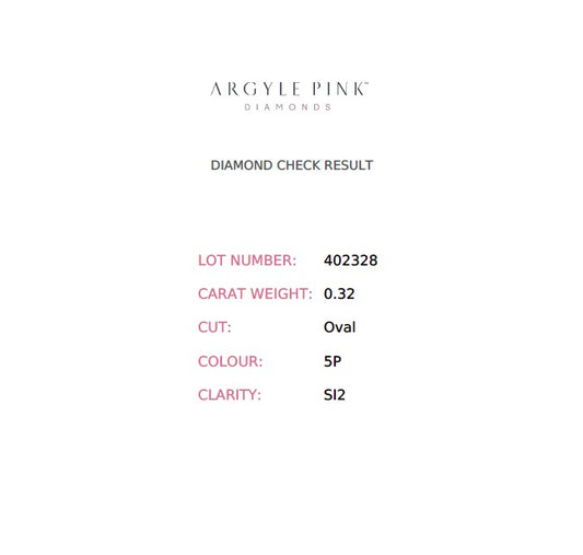 0.32ct Fancy Intense Pink Diamond, Oval Shape, SI2, Argyle & GIA
