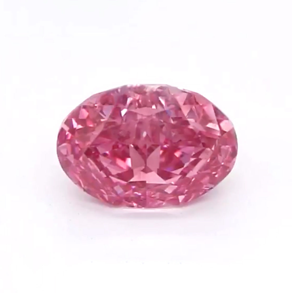 0.46ct Fancy Vivid Purplish Pink Diamond, Oval Shape, SI1, Argyle & GIA