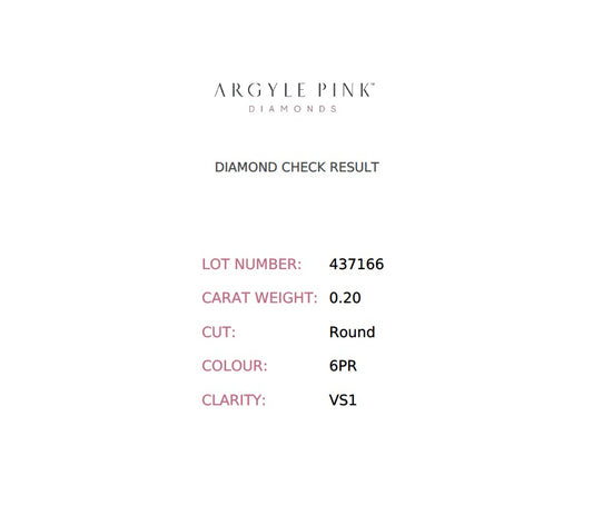 0.2ct Fancy Pink Diamond, Round Shape, VS1, Argyle & GIA