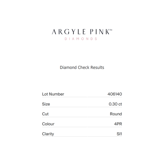 0.3ct Pink Rosé Diamond, Round Shape, SI1 Clarity