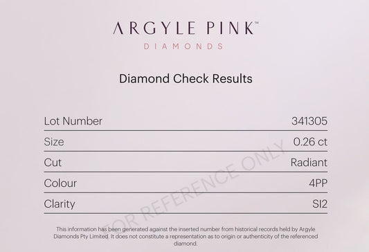 0.23ct Purple Pink Diamond, Radiant Shape, SI1 Clarity
