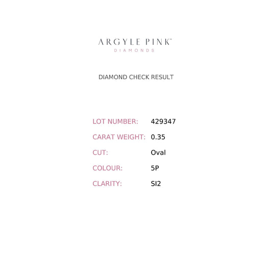 0.35ct Pink Diamond, Oval Shape, SI2 Clarity