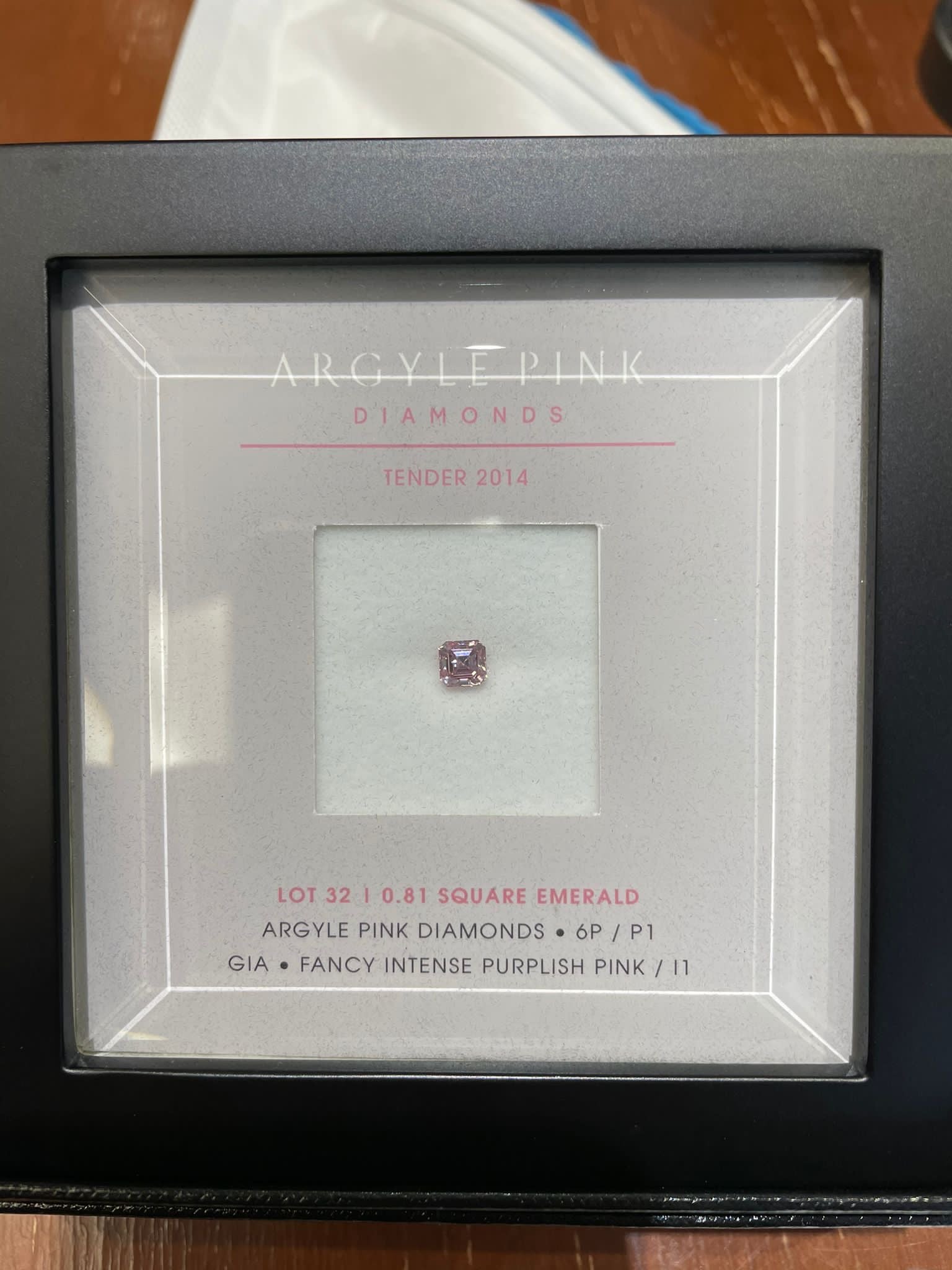 0.81ct Pink Diamond, Emerald Shape, I1 Clarity