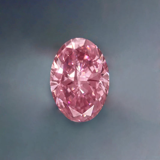0.5ct Purplish Pink Diamond, Oval Shape, P2 Clarity