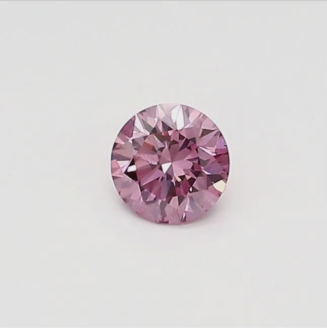 0.15ct Purplish Pink Diamond, Round Shape, VS1 Clarity