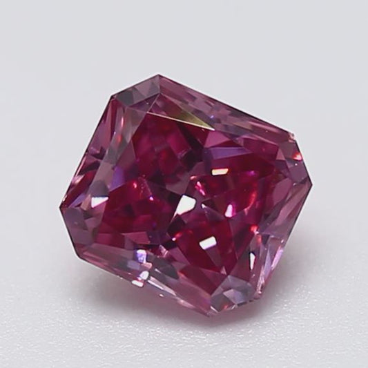 0.28ct Purplish Pink Diamond, Radiant Shape, VS1 Clarity