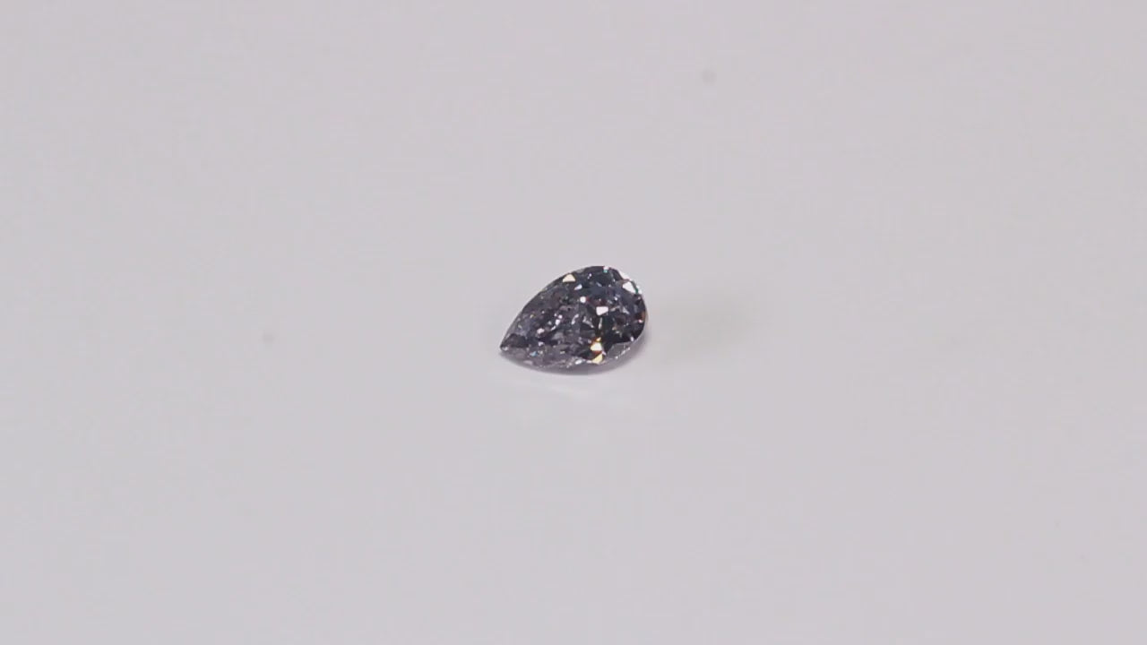 0.37ct Grey Violet Diamond, Pear Shape, SI2 Clarity