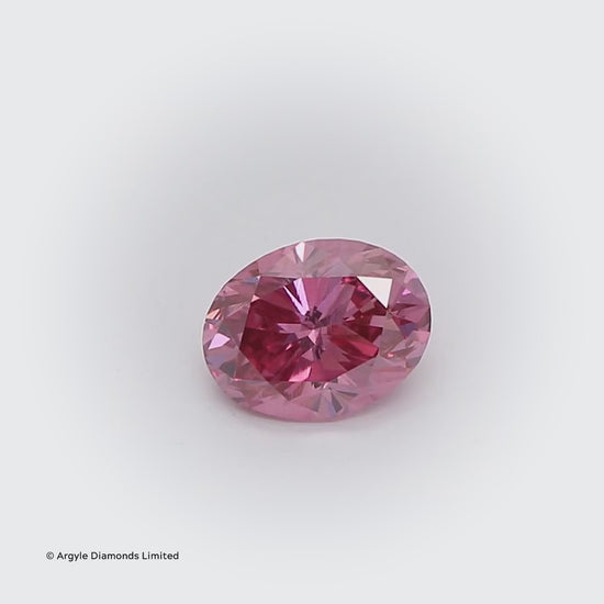 0.35ct Fancy Vivid Purplish Pink Diamond, Oval Shape, SI1, Argyle & GIA