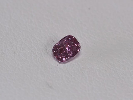 0.25ct Fancy Deep Pink-Purple Diamond, Cushion Shape, SI1, GIA