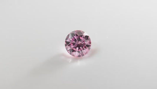 0.26ct Purplish Pink Diamond, Round Shape, VVS1 Clarity