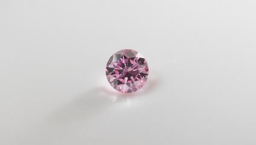 0.26ct Purplish Pink Diamond, Round Shape, VVS1 Clarity