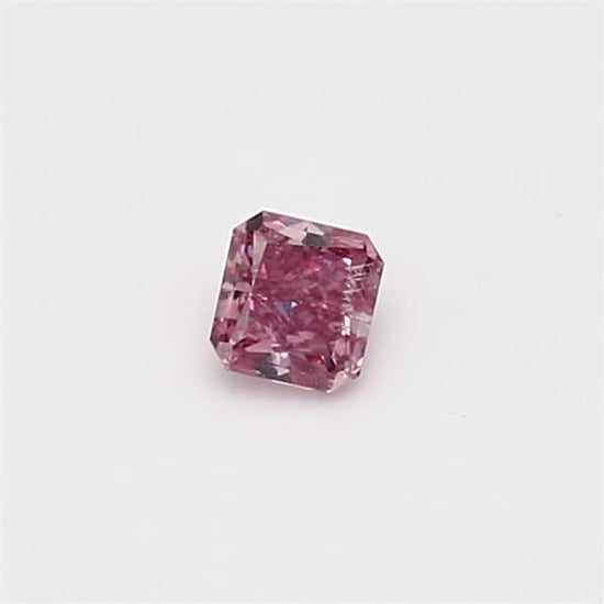 0.19ct Purplish Pink Diamond, Radiant Shape, I1 Clarity