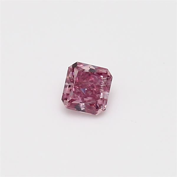 0.19ct Purplish Pink Diamond, Radiant Shape, I1 Clarity