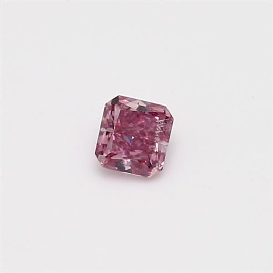 0.19ct Purplish Pink Diamond, Radiant Shape, I1 Clarity