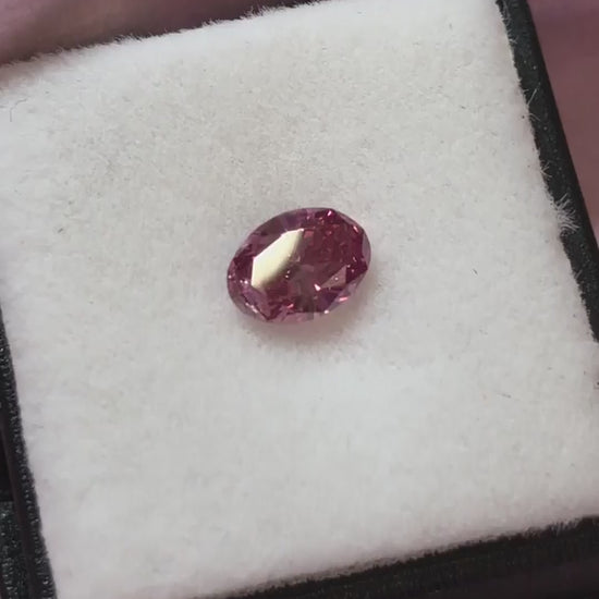 0.36ct Purplish Pink Diamond, Oval Shape, I2 Clarity