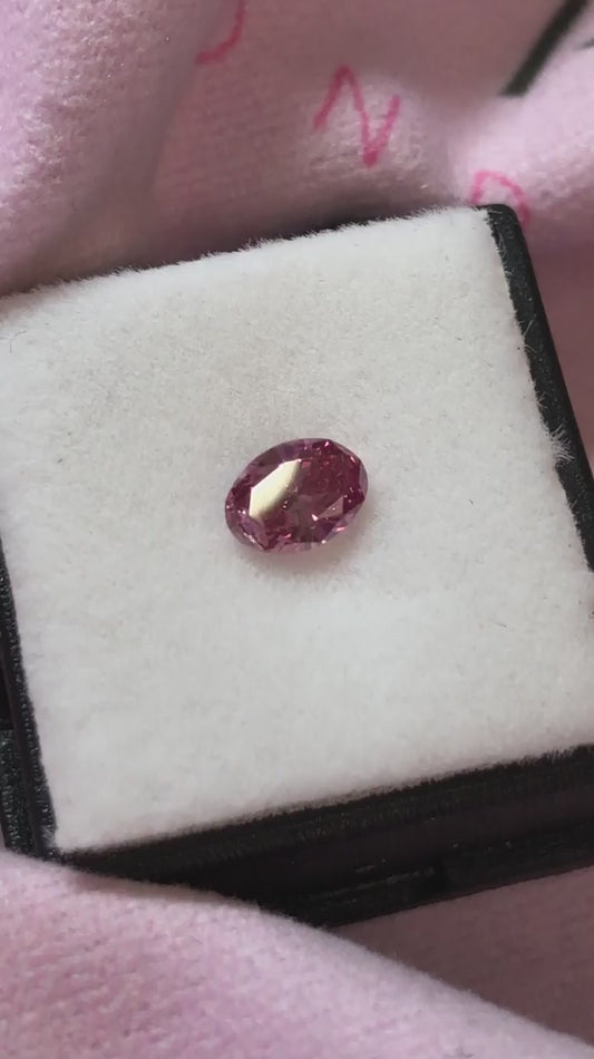 0.36ct Purplish Pink Diamond, Oval Shape, I2 Clarity