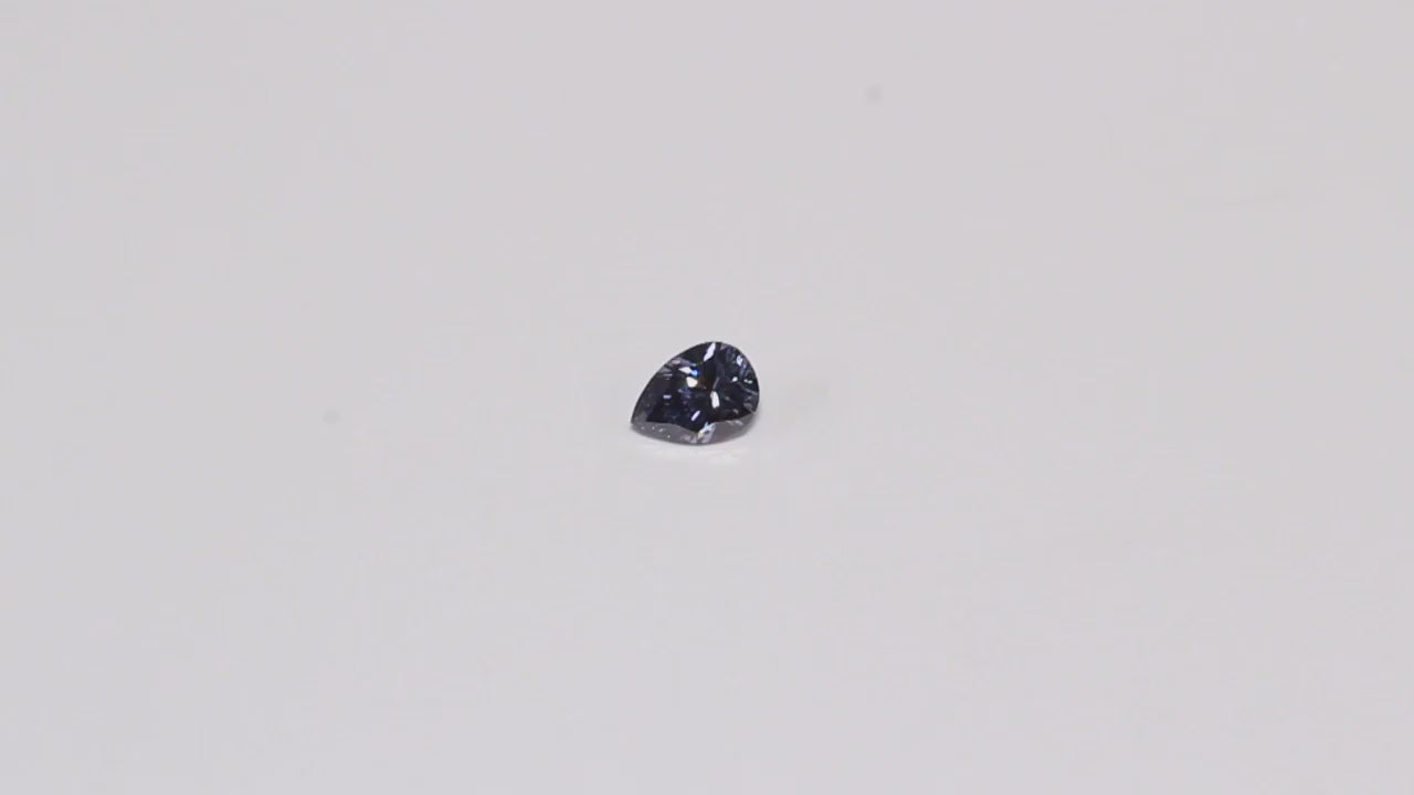 0.14ct Grey Violet Diamond, Pear Shape, C/O Report Clarity