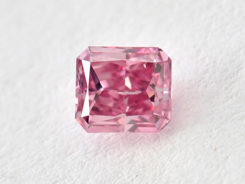 0.25ct Purplish Pink Diamond, Radiant Shape, I1 Clarity