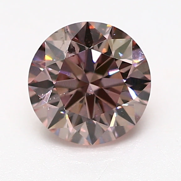 0.35ct Orangy Pink Diamond, Round Shape, SI2 Clarity